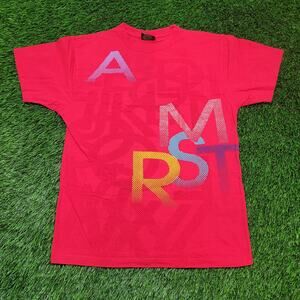 Vintage Y2K Mecca USA T-Shirt Mens Large (Fits M/L) Red All Over Print Halftone